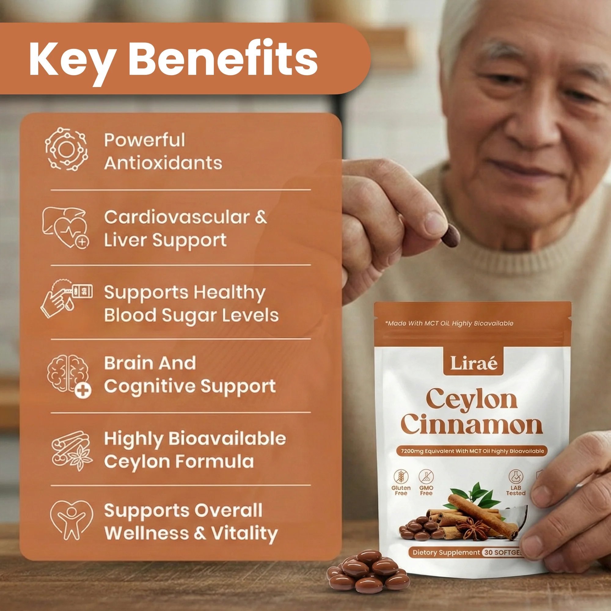 Ceylon Cinnamon 7200mg Equivalent with MCT Oil - Image 3